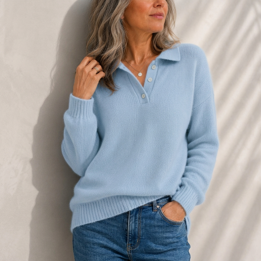 Aelis - Pull col polo doux