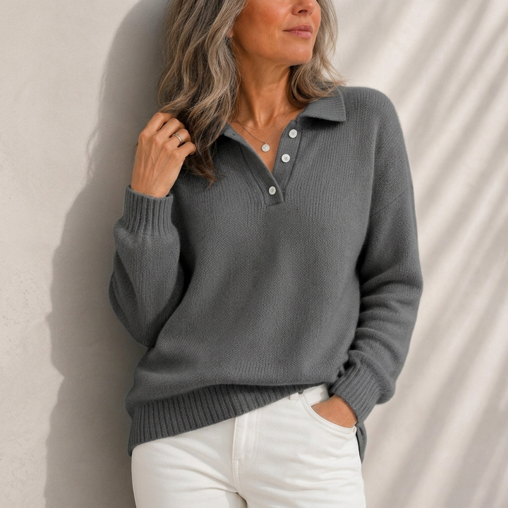 Aelis - Pull col polo doux