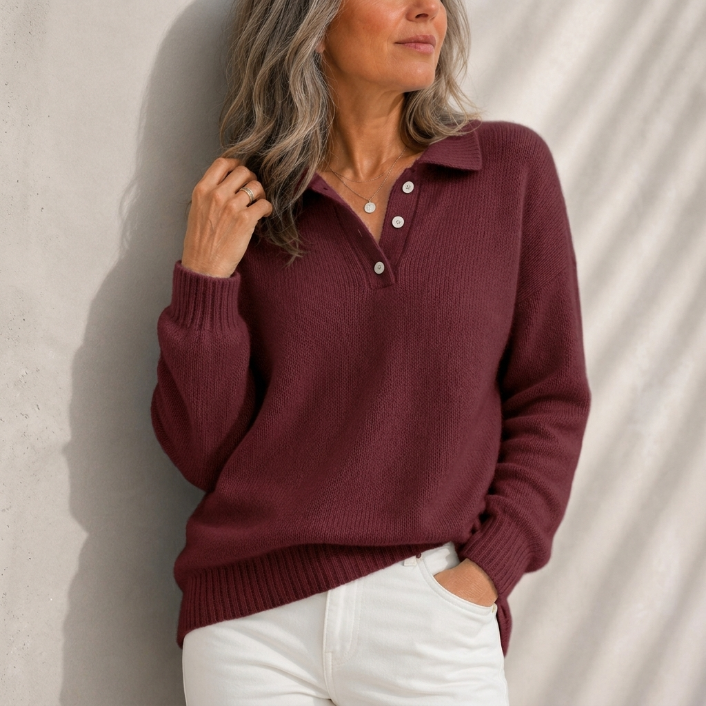 Aelis - Pull col polo doux