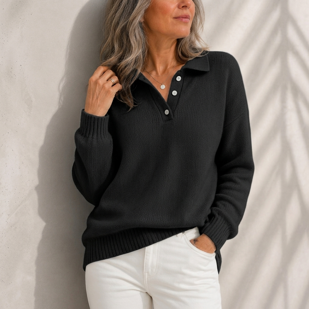 Aelis - Pull col polo doux