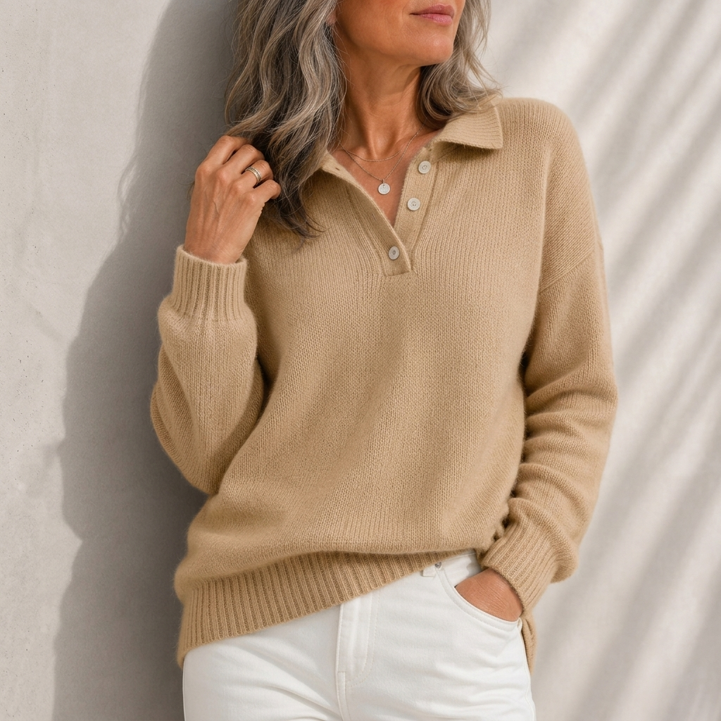 Aelis - Pull col polo doux