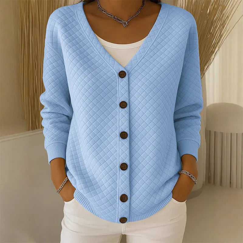 Delavie - Cardigan boutonné en maille matelassée