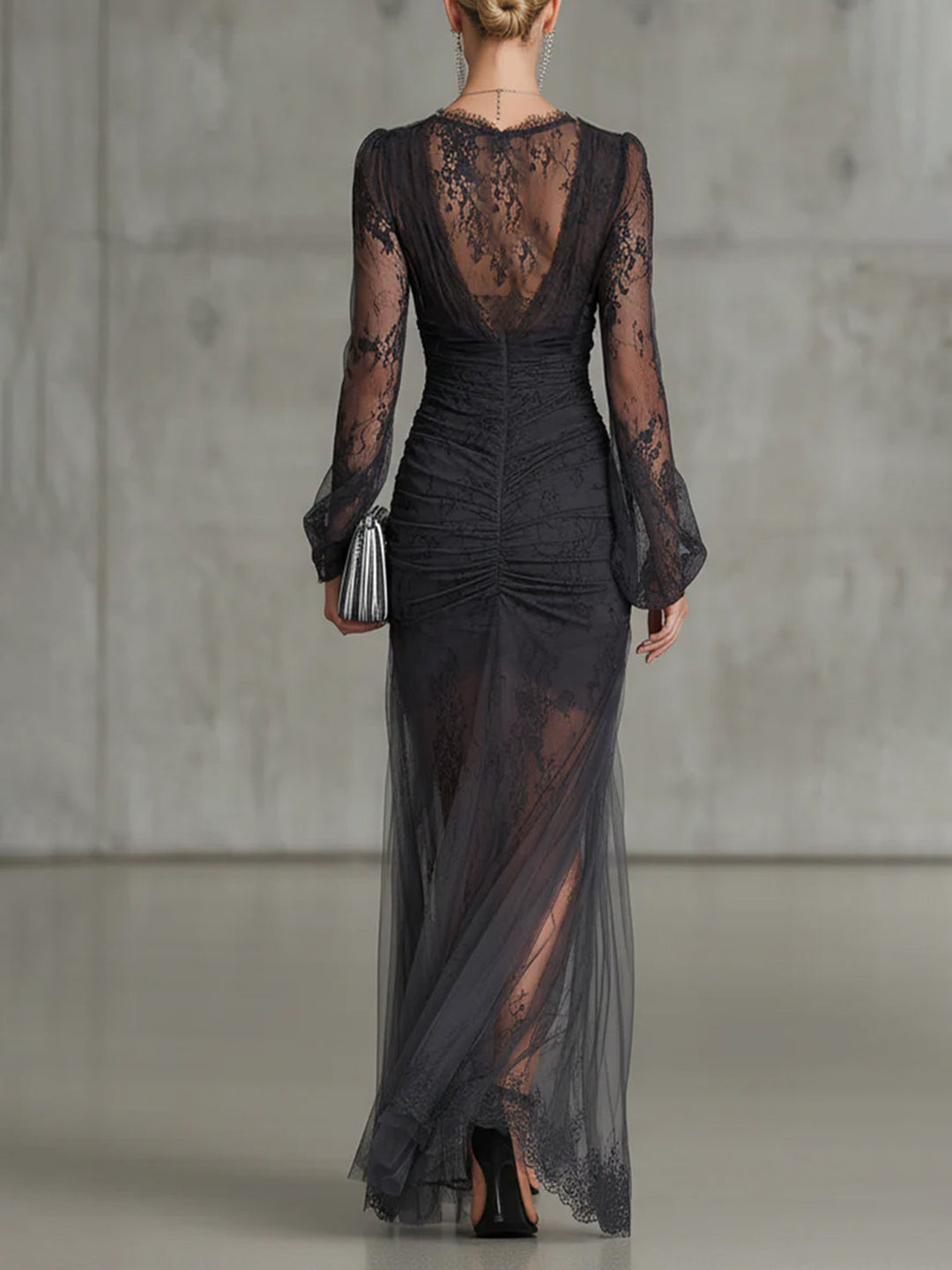 Anja - Robe maxi froncée