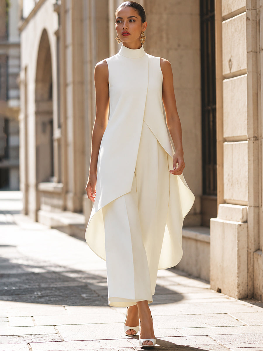 Carina - Ensemble pantalon large structuré