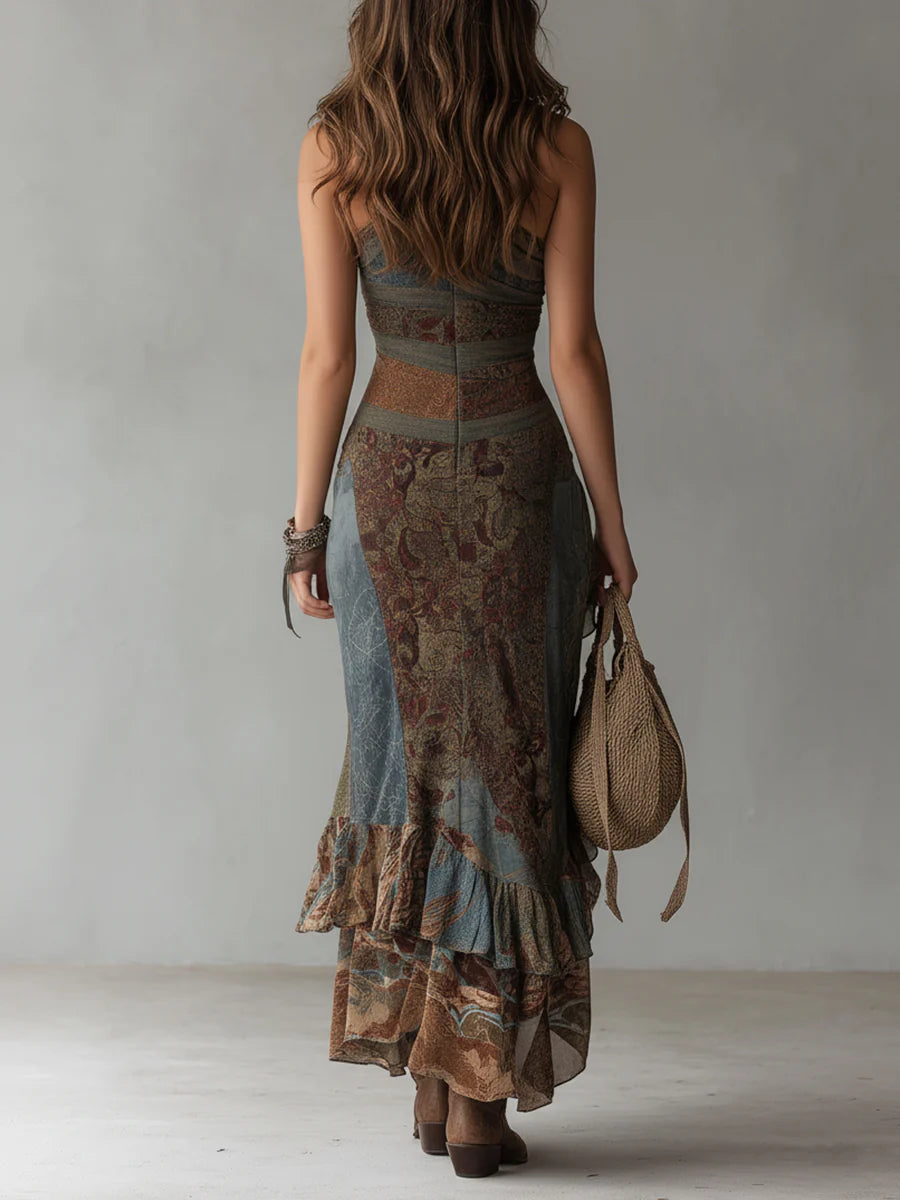 Miranda - Robe longue asymétrique à une épaule au toucher doux