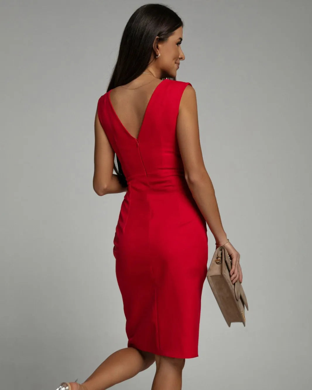 Arielle - Robe sculptante fendue à col V