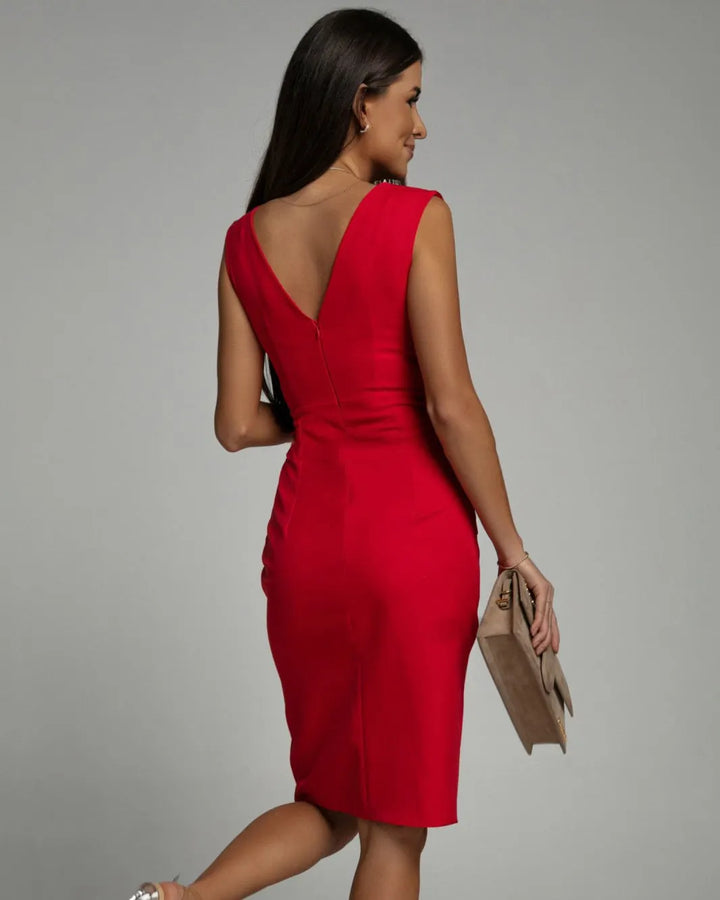 Arielle - Robe sculptante fendue à col V