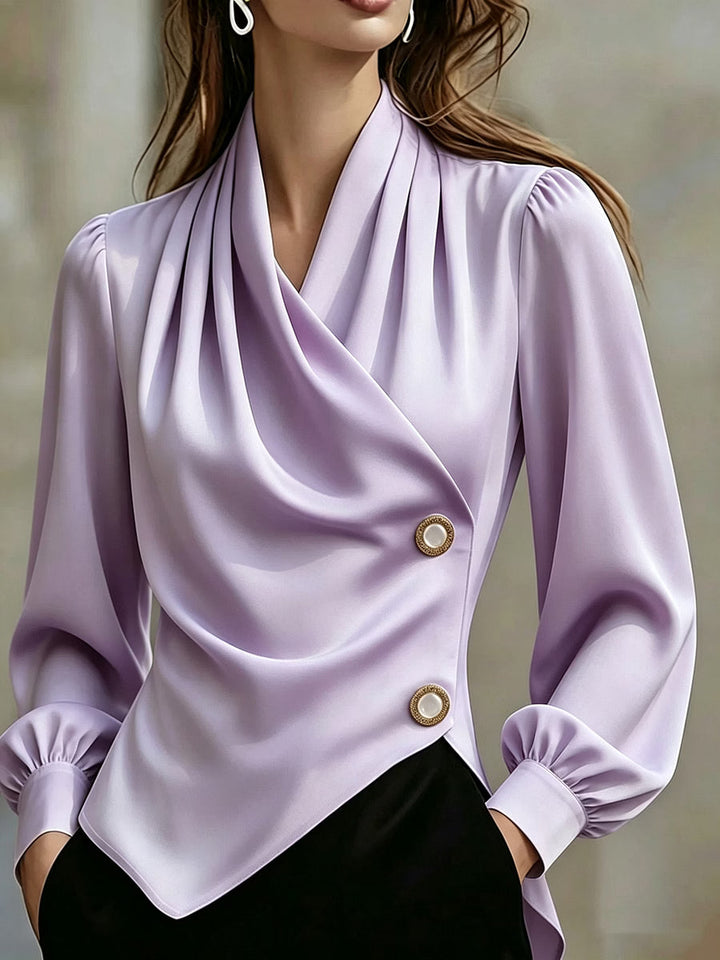Ximena - Blouse drapée en satin élégante