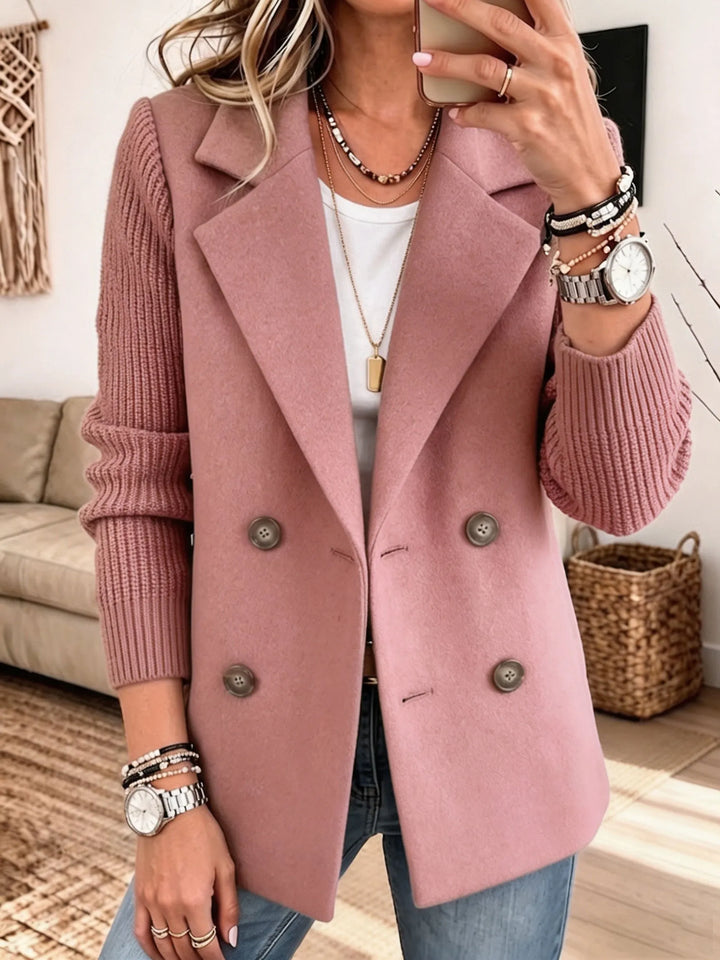 Lottie - Blazer mix de matières au toucher doux