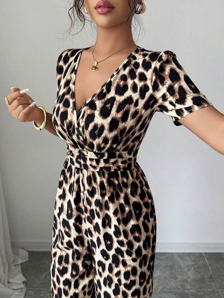 Eveliora - Combinaison chic à imprimé animalier