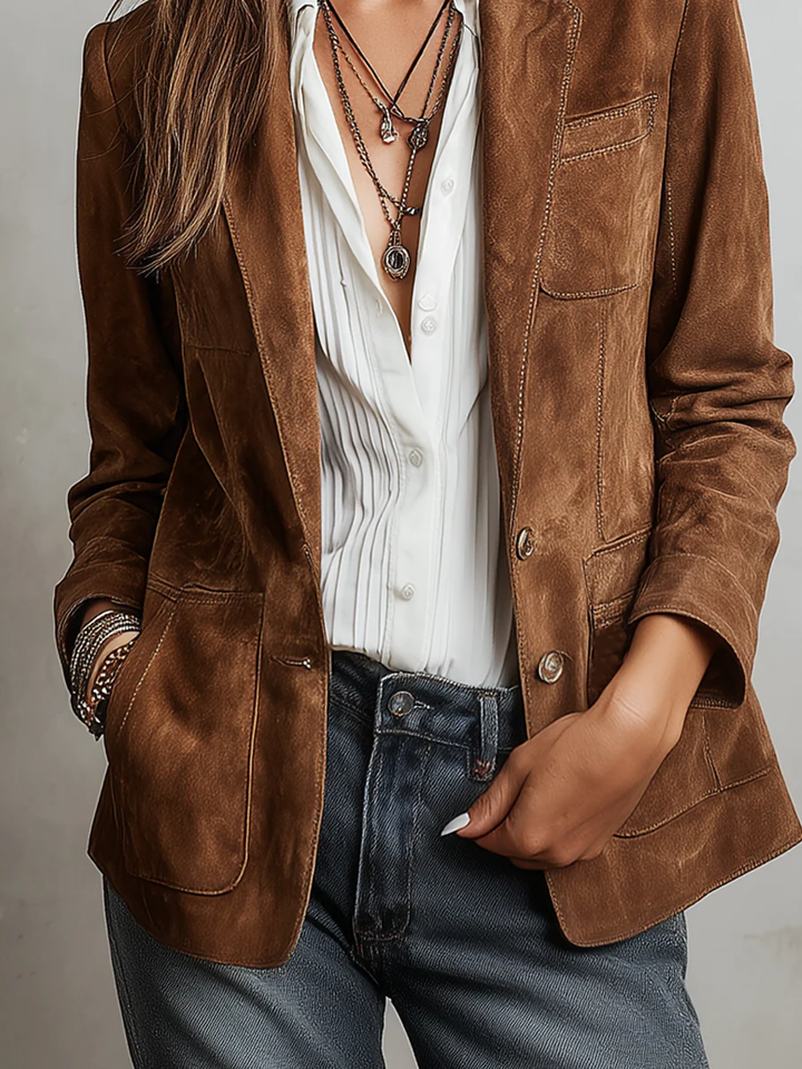 Mirevalle - Blazer sur-mesure en suède vintage