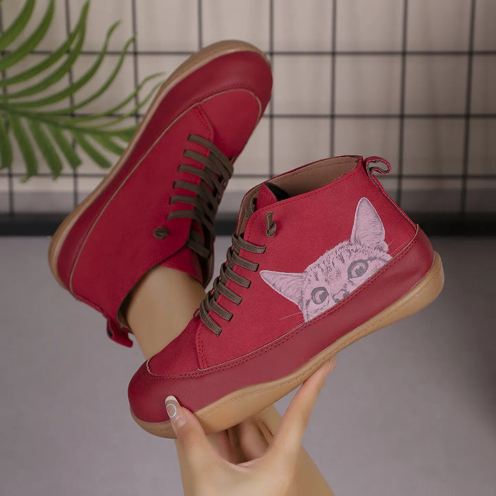 Zorelle - Bottines confortables à motif chat