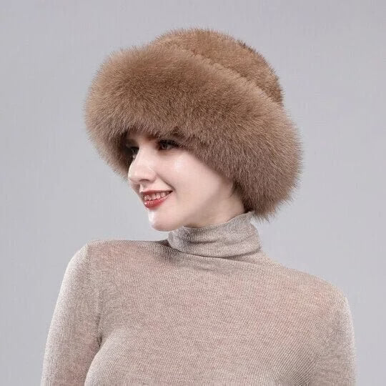 Olwen - Chapeau d'hiver en fausse fourrure duveteuse