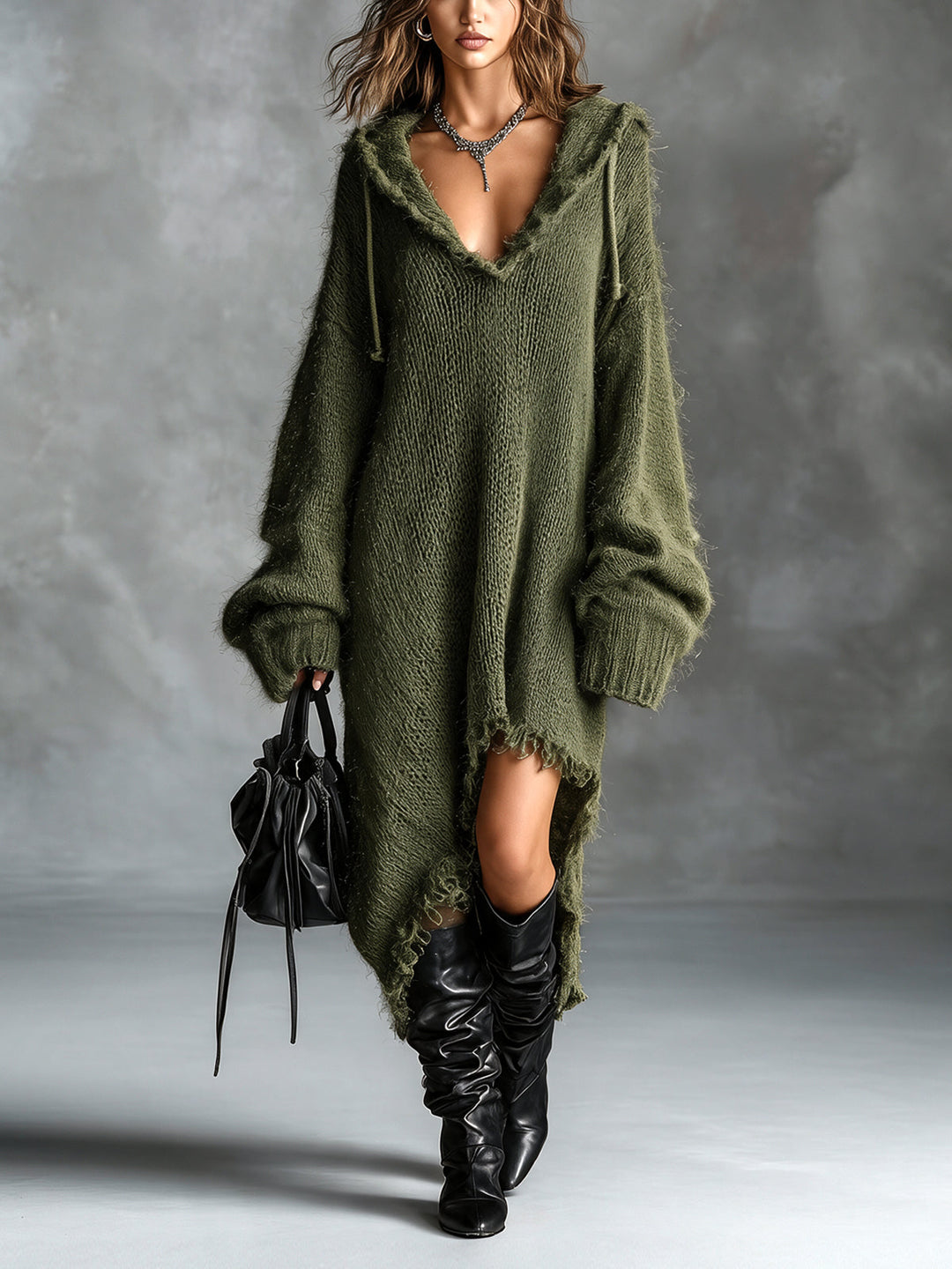 Liesel - Robe midi oversize à capuche