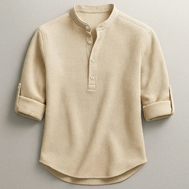 Jarvis - T-shirt Henley texturé