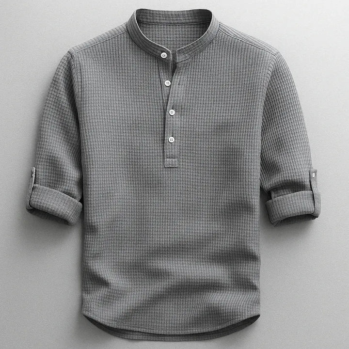 Jarvis - T-shirt Henley texturé
