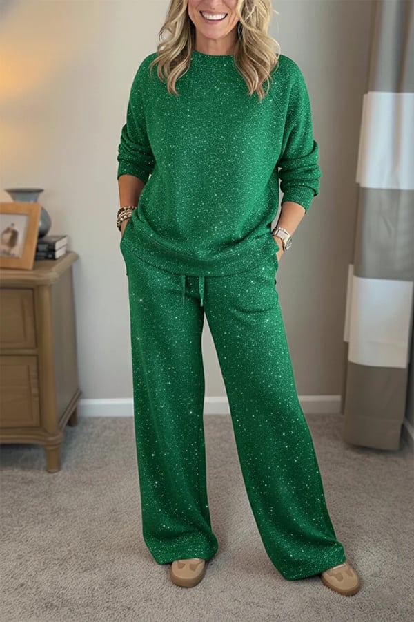 Celia - Ensemble veste-pantalon à finition brillante