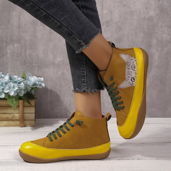 Zorelle - Bottines confortables à motif chat