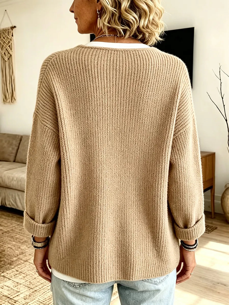 Anisa - Cardigan en maille, coupe décontractée, détails boutons