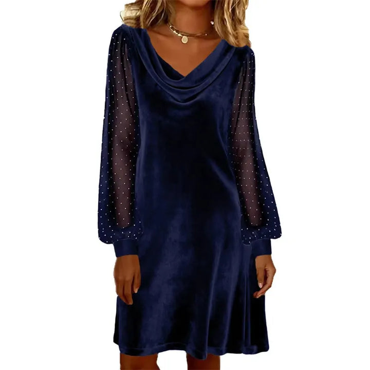 Verelia - Mini-robe en velours à col bénitier