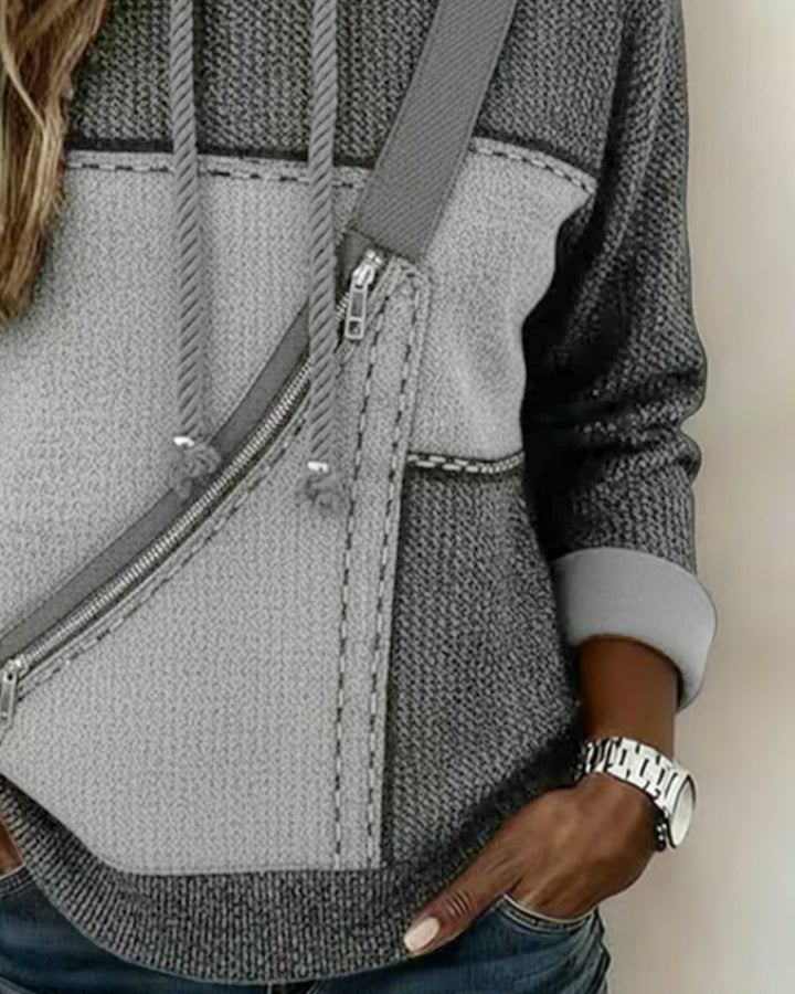 Eulanique - Sweat à capuche zippé texturé