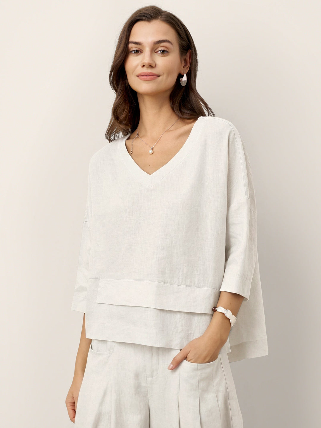 Anaviera - Tunique superposée en lin