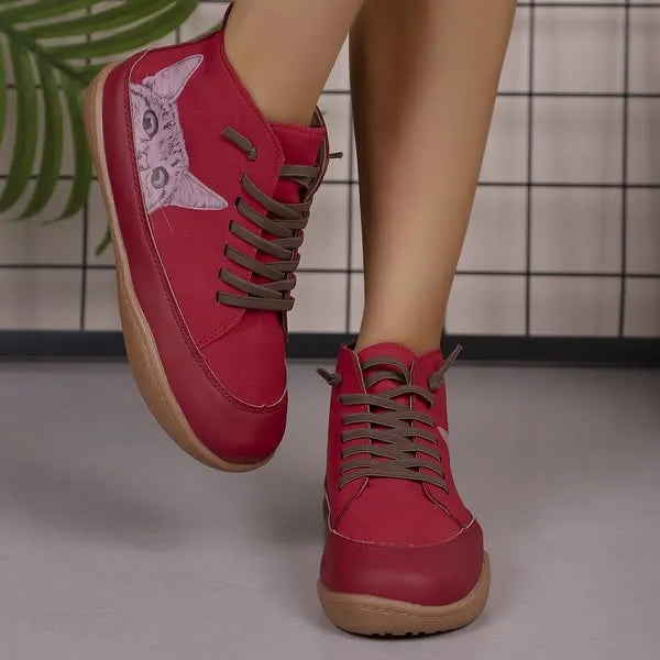 Zorelle - Bottines confortables à motif chat