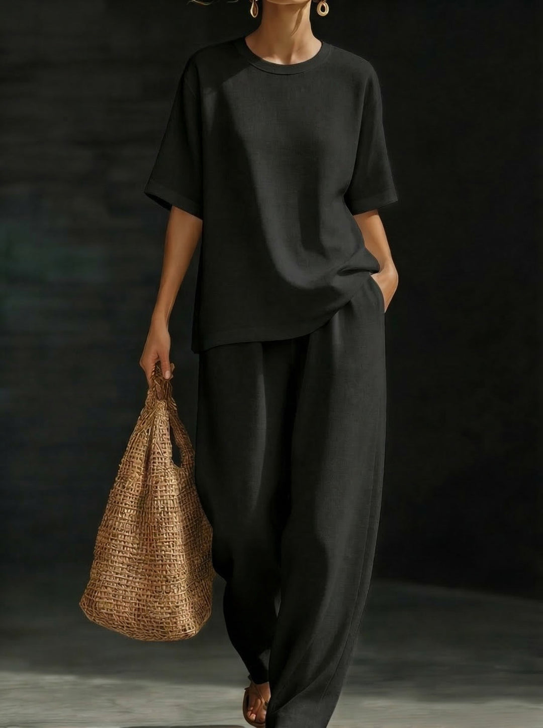 Annika - Ensemble top décontracté et pantalon ample