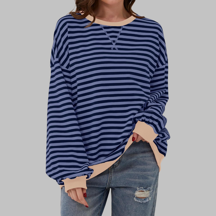 Adelia - Sweat rayé à manches longues au toucher doux