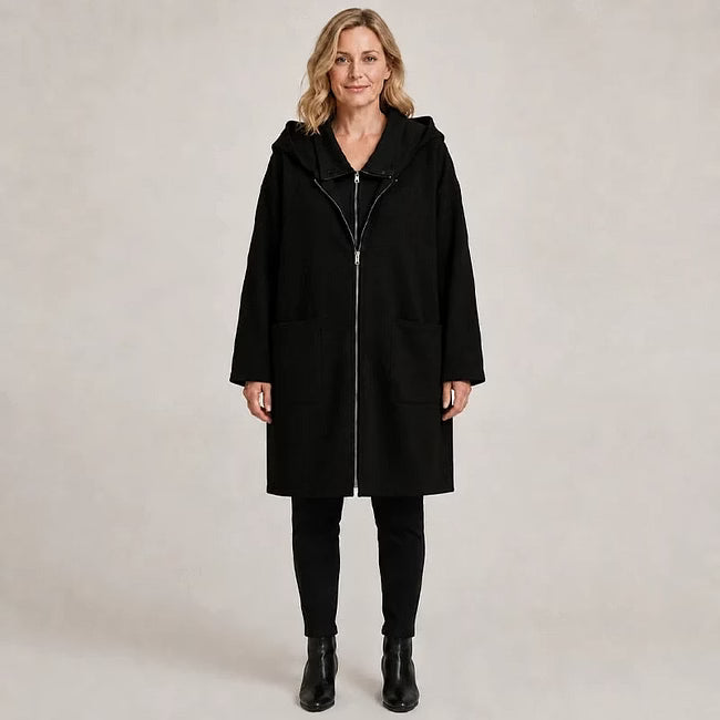 Sigrid - Manteau à capuche zippé, coupe décontractée
