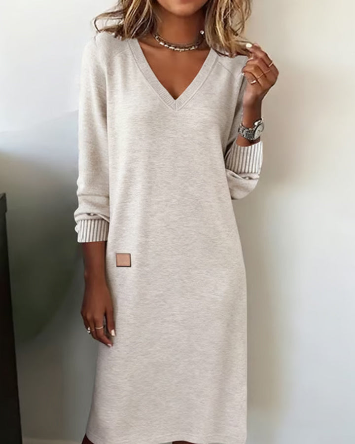Galenique - Robe pull décontractée à col V