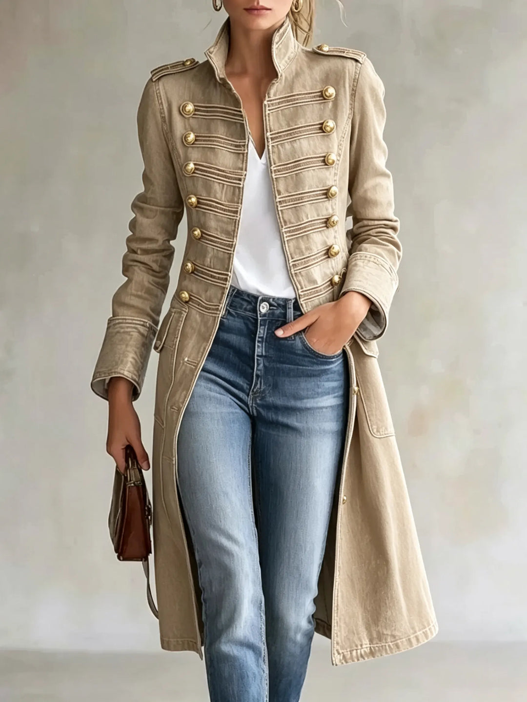 Carisanne - Manteau militaire long et épais
