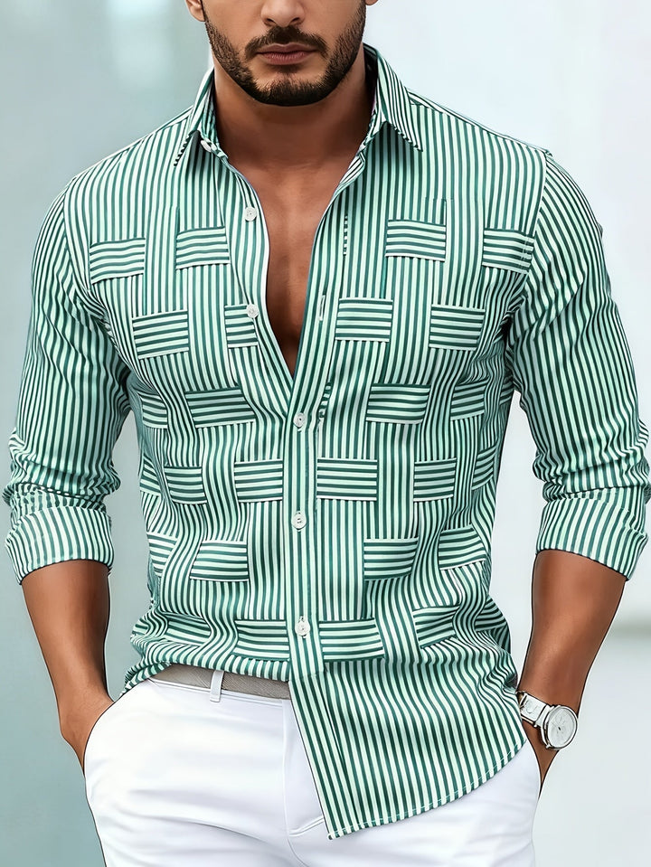 Alverton - Chemise rayée à manches longues, effet délavé vintage