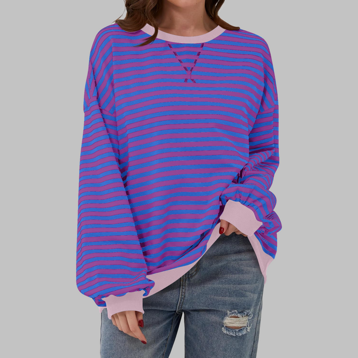 Adelia - Sweat rayé à manches longues au toucher doux