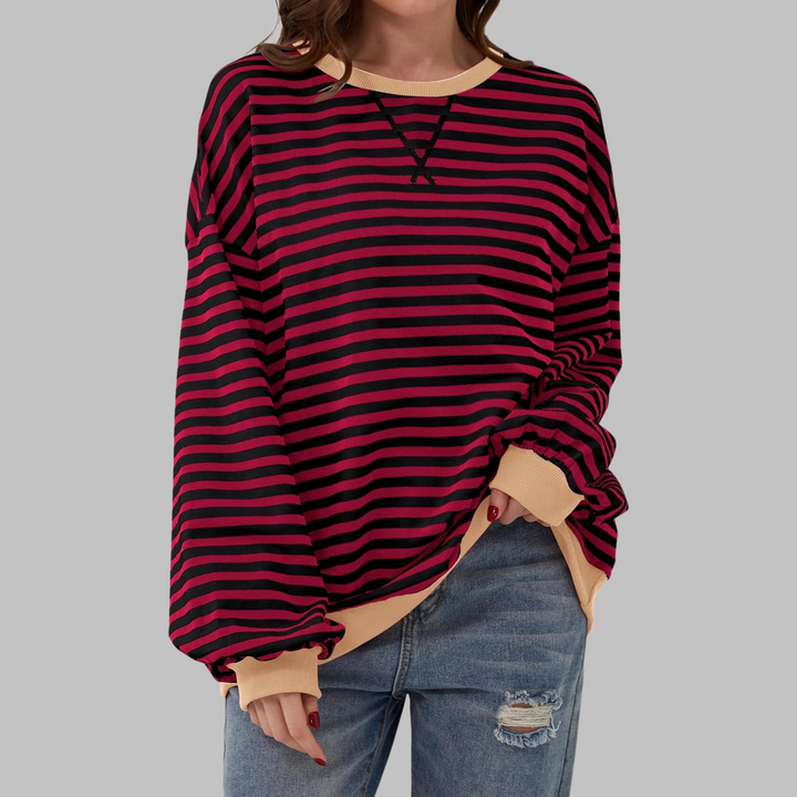 Adelia - Sweat rayé à manches longues au toucher doux
