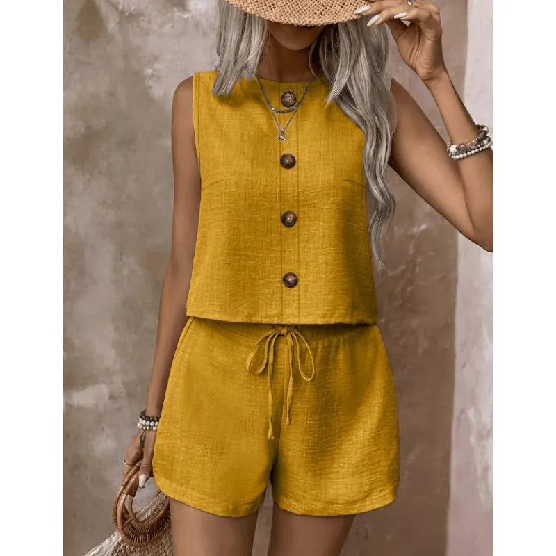 Abilene - Ensemble coordonné débardeur texturé et short