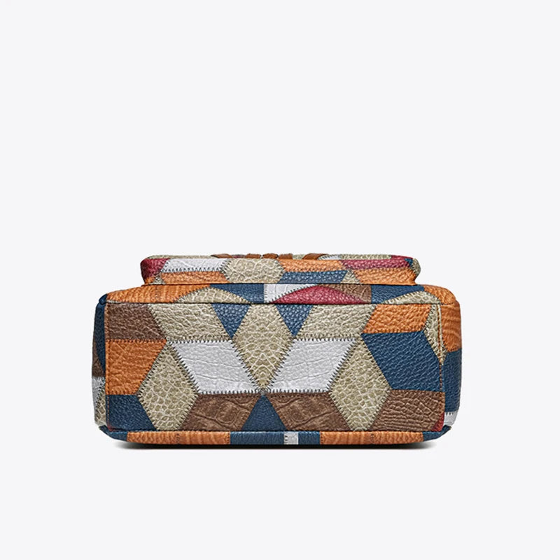 Lauranique - Sac bandoulière en patchwork, doux au toucher