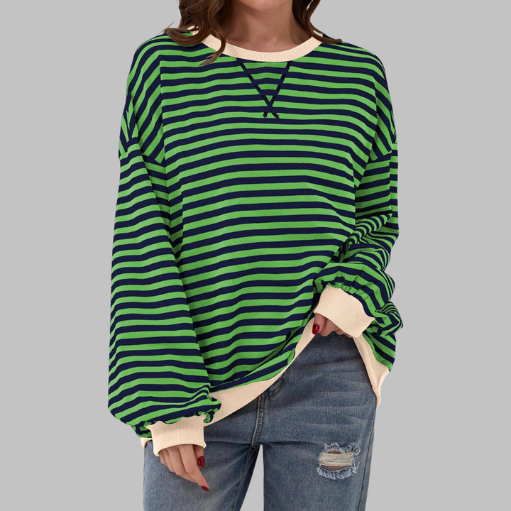 Adelia - Sweat rayé à manches longues au toucher doux