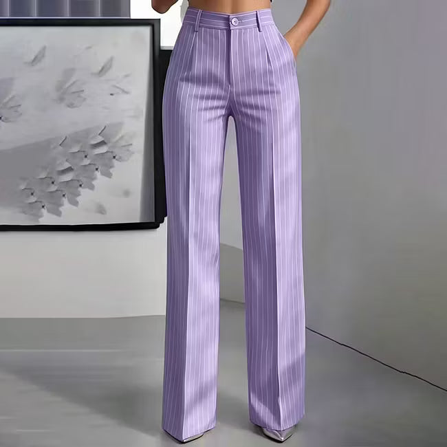 Blyss - Pantalon large à rayures élégantes