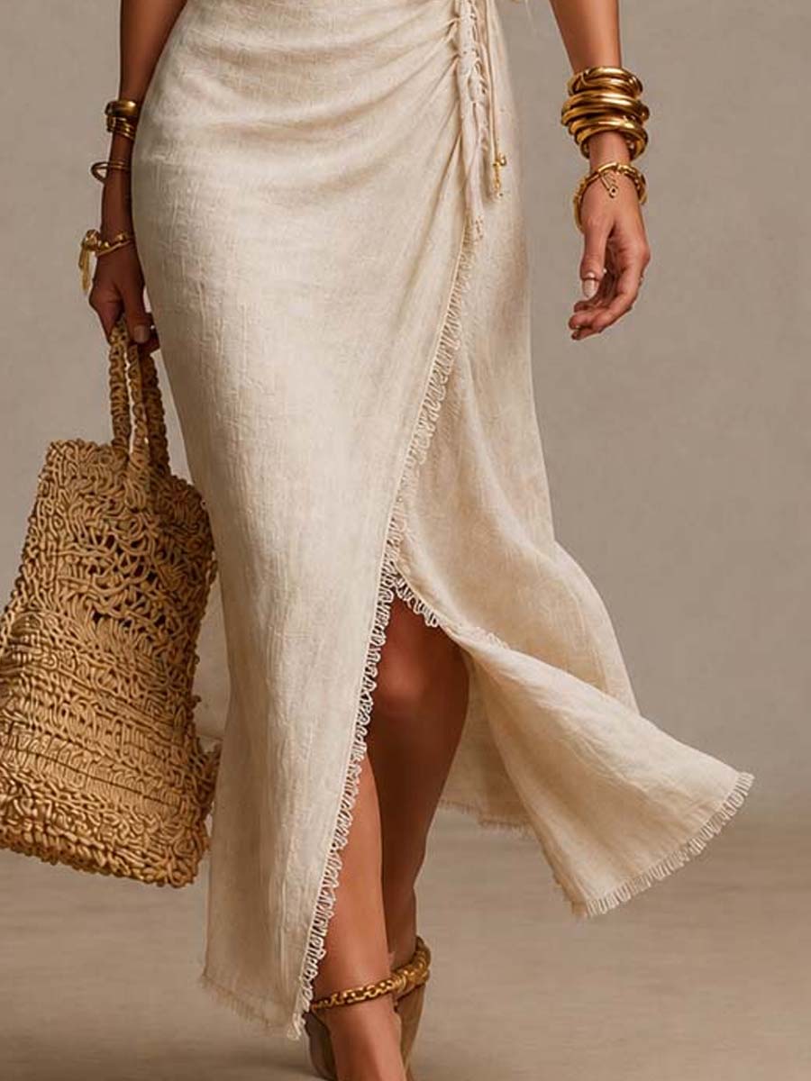 Aeloria - Robe midi en lin premium