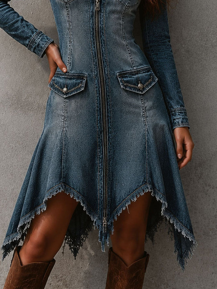 Damarine - Robe midi bohème western haut de gamme