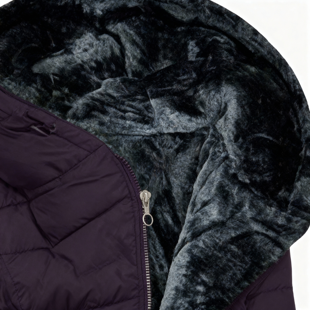 Leni - Manteau matelassé à capuche, doublé et chaud