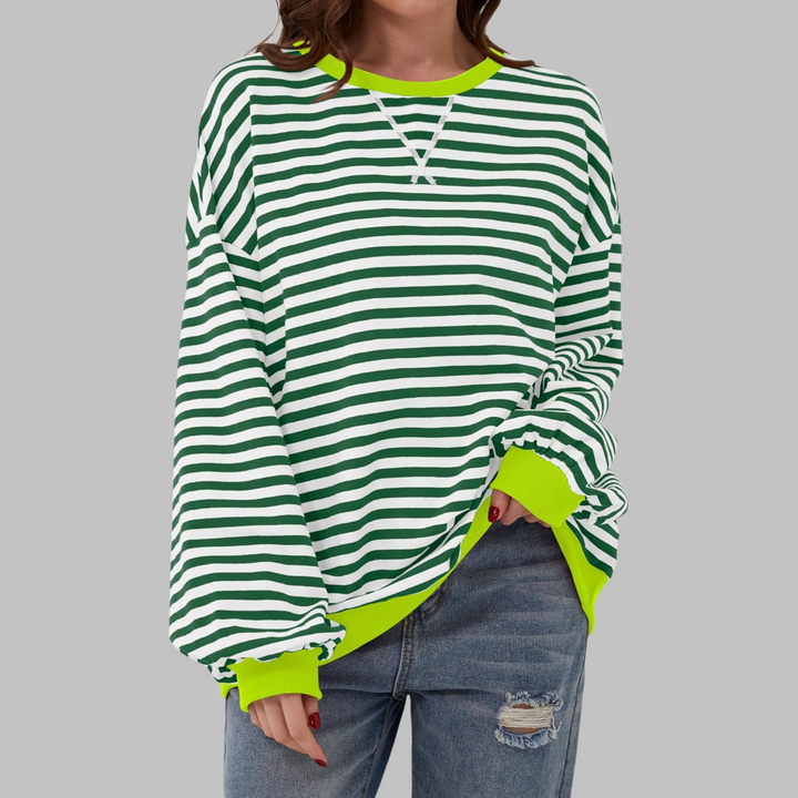 Adelia - Sweat rayé à manches longues au toucher doux