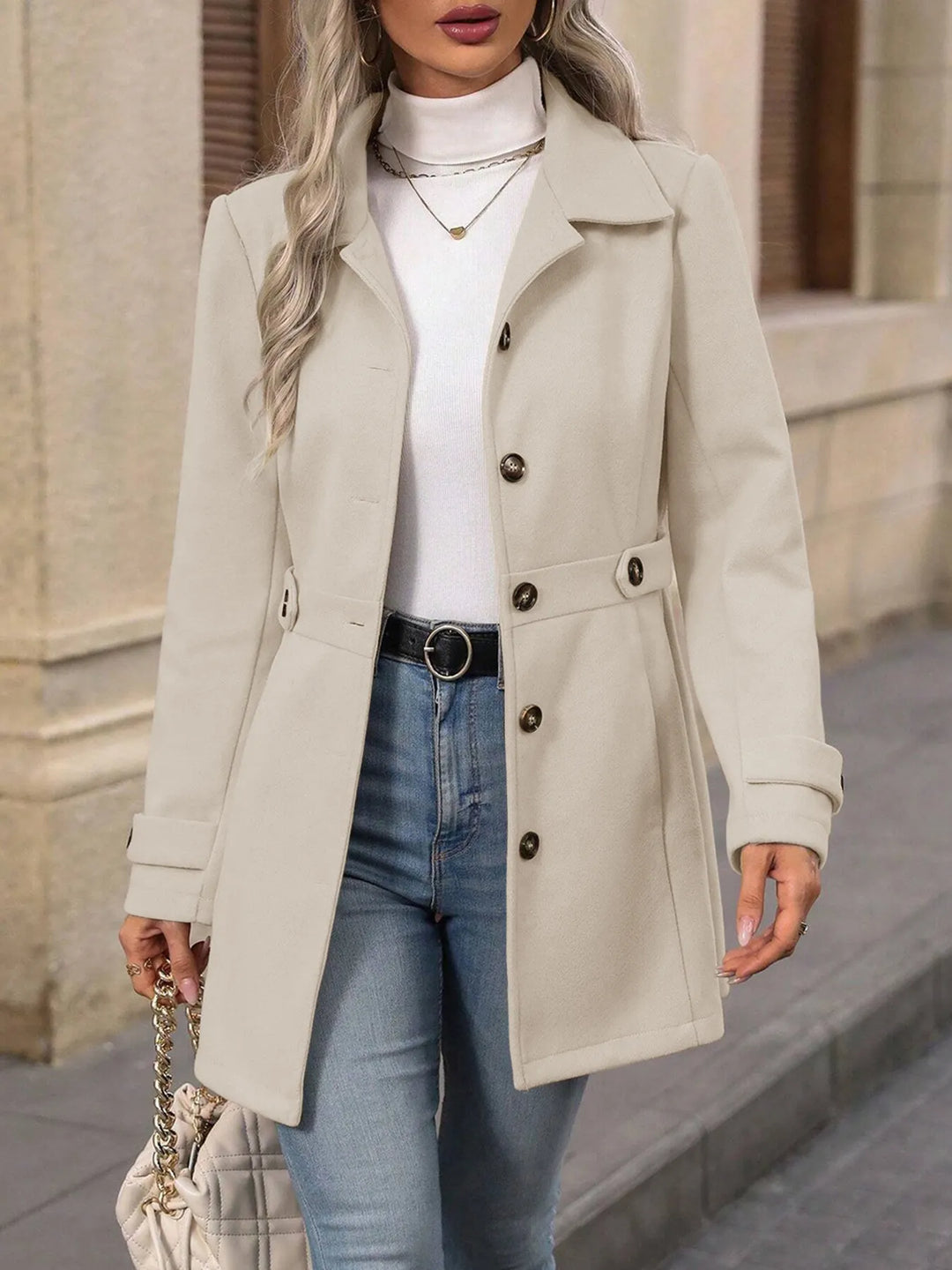 Bellona - Manteau de ville ceinturé sur-mesure
