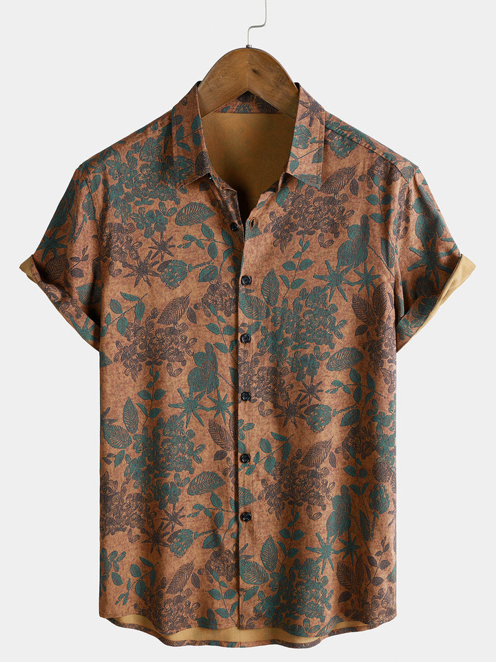 Leoric - Chemise manches courtes légère à motif fleuri