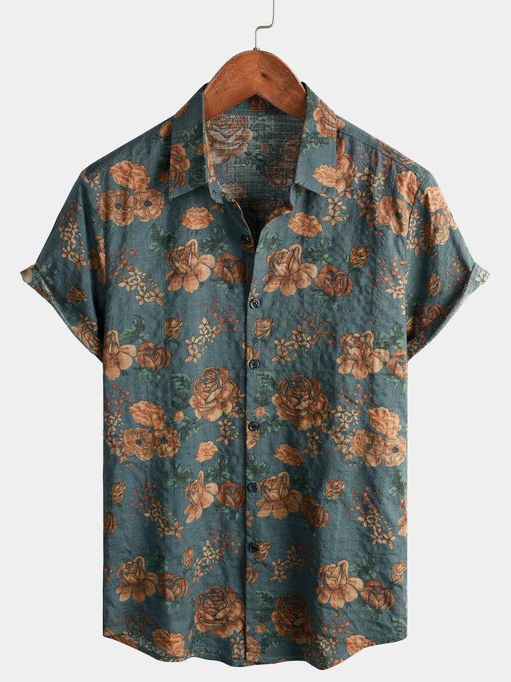 Leoric - Chemise manches courtes légère à motif fleuri