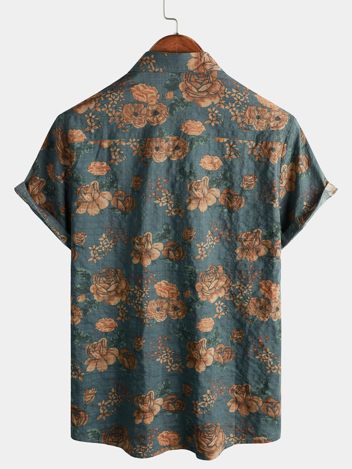 Leoric - Chemise manches courtes légère à motif fleuri