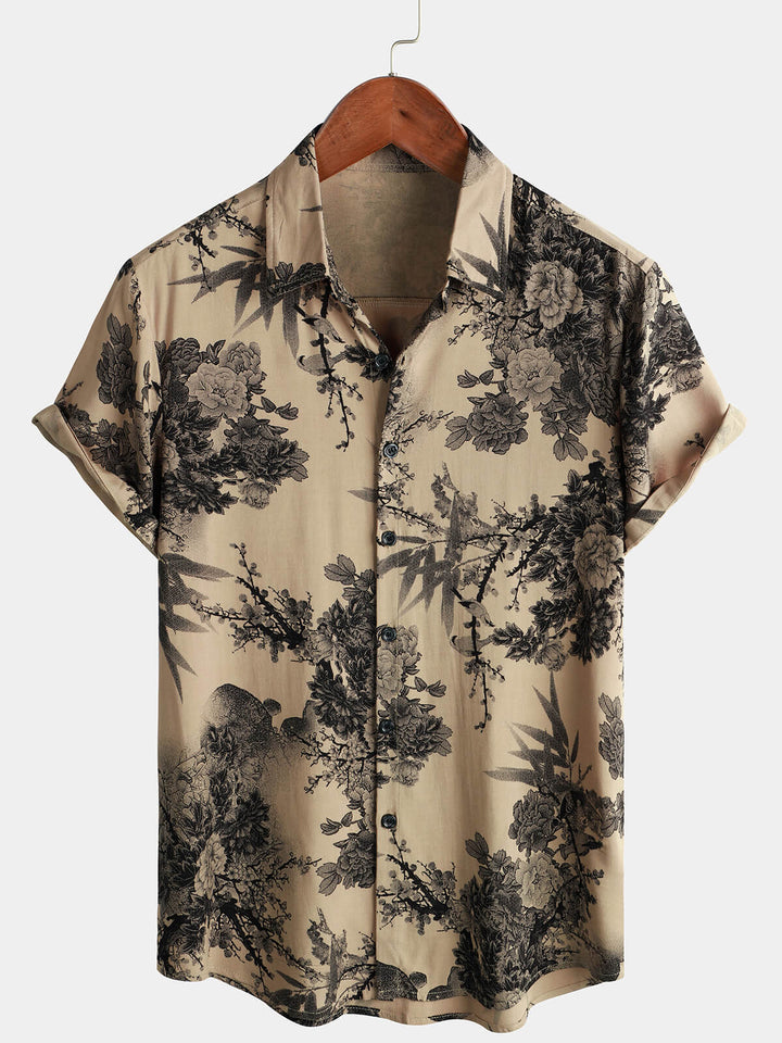 Leoric - Chemise manches courtes légère à motif fleuri