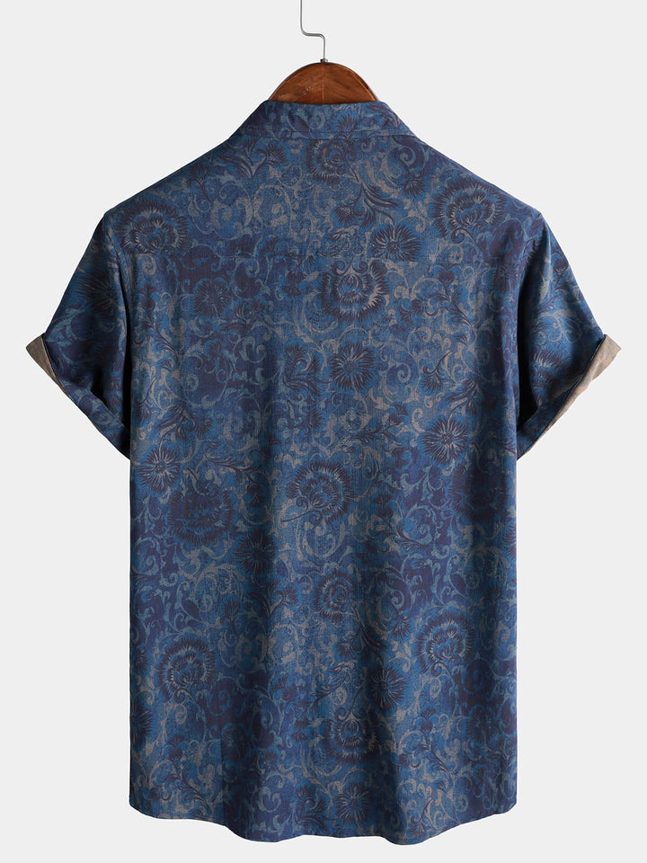 Leoric - Chemise manches courtes légère à motif fleuri