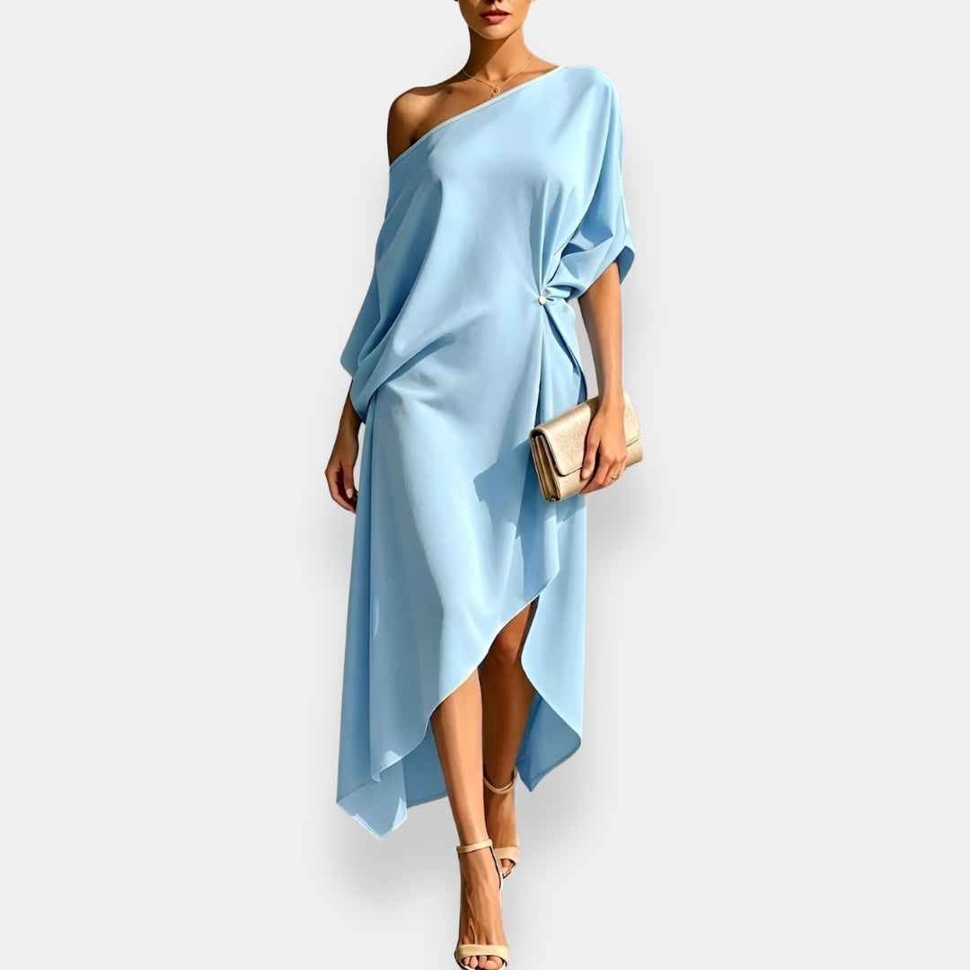 Edwina - Robe de soirée asymétrique fluide